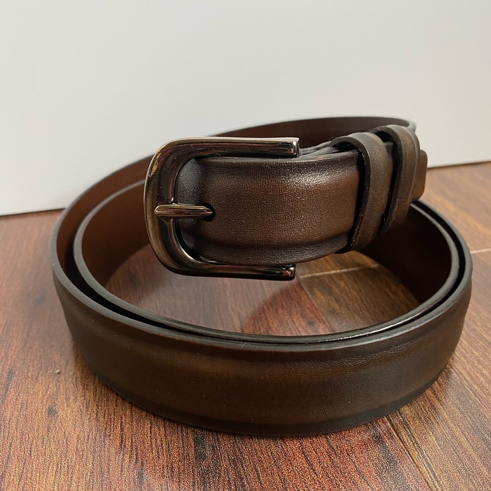 Thursday Men’s Refined Leather Belt Black Coffee Size 40